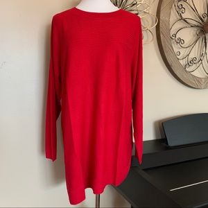 NWT APT. 9 Size 1X 2X 3X 4X Red Asymmetrical Hem Christmas Sweater